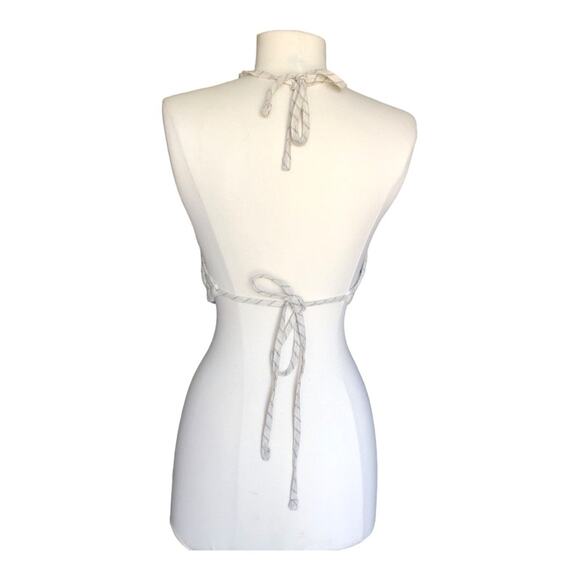 Rag & Bone NWT Zoe Natural Striped Pintuck Sleeveless Halter Top Blouse XS - Picture 6 of 13